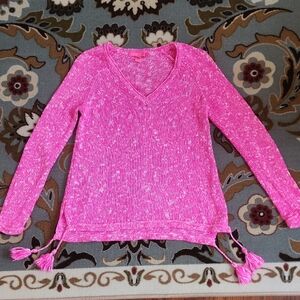 Lilly Pulitzer Bright Pink V-Neck Sweater